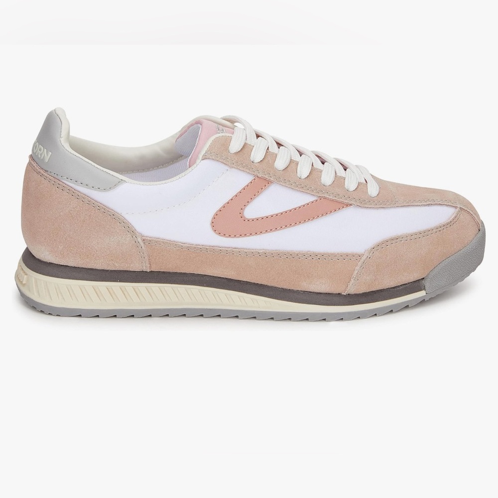 Tretorn Rawlins Pink Suede Retro Lace Up Tennis Shoes Sz 8.5